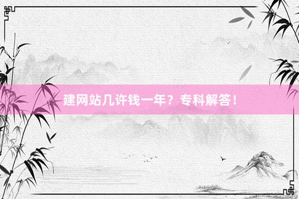 建网站几许钱一年？专科解答！