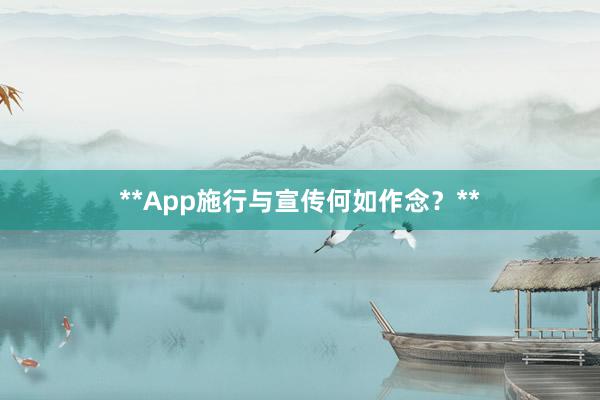 **App施行与宣传何如作念？**